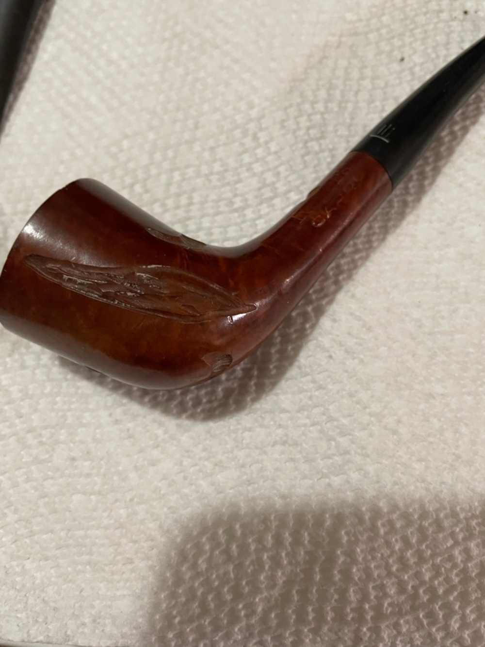 Classic Brown Smoking Pipe with Carved Detailing